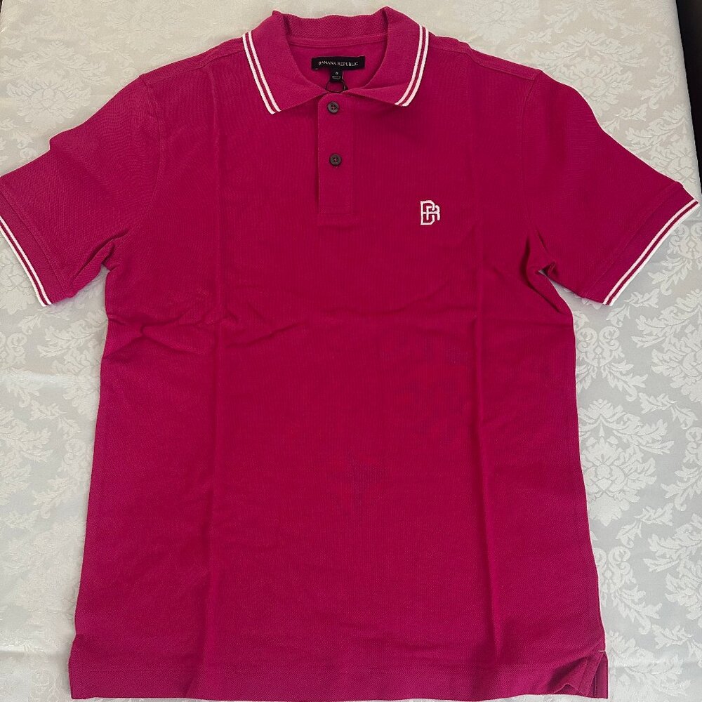 Banana Republic Pique Polo Shirt - Dark Pink (BRAND NEW)